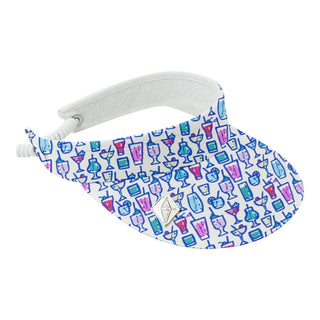 Telephone Wire Ladies Golf Visor - cocktail print