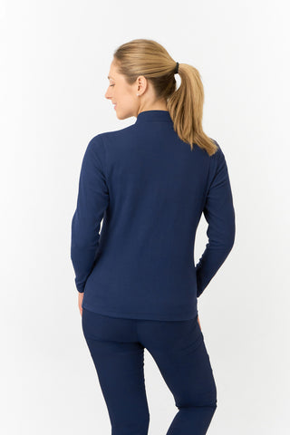 Pure Golf Ladies Iris Soft Fleece Golf Quarter Zip - Navy