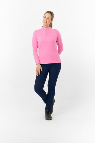 Pure Golf Ladies Iris Soft Fleece Golf Quarter Zip - Fondant Pink