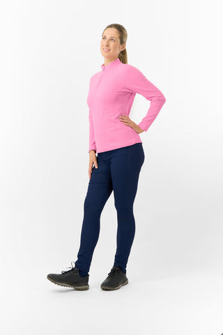 Pure Golf Ladies Iris Soft Fleece Golf Quarter Zip - Fondant Pink