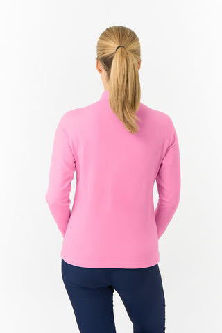 Pure Golf Ladies Iris Soft Fleece Golf Quarter Zip - Fondant Pink
