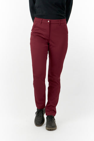 Pure Golf Bernie Lined Ladies Golf Trousers - Merlot