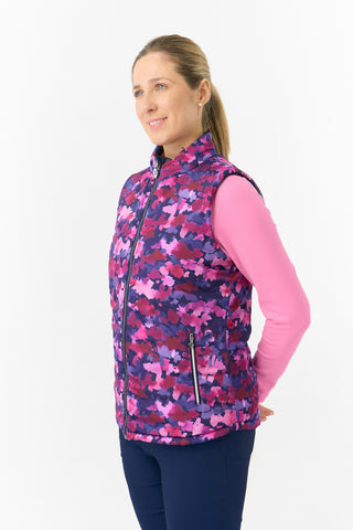 Pure Golf Ladies Eve Reversible Gilet - Autumn Aquarelle