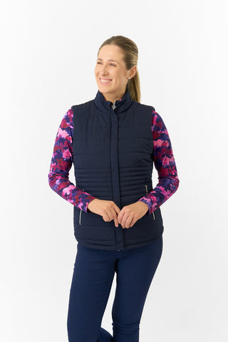 Pure Golf Ladies Eve Reversible Gilet - Autumn Aquarelle