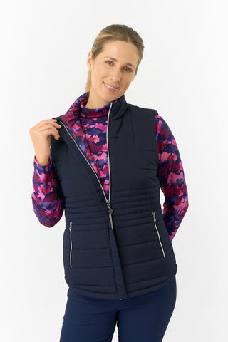 Pure Golf Ladies Eve Reversible Gilet - Autumn Aquarelle