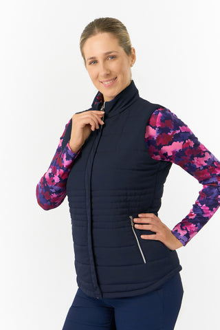 Pure Golf Ladies Eve Reversible Gilet - Autumn Aquarelle