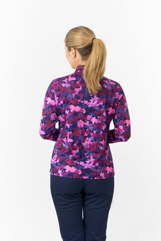 Pure Golf Ladies Arusha Long Sleeve Mid Layer Quarter Zip- Autumn Aquarelle