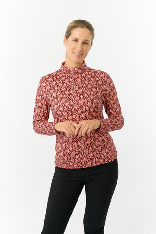 Pure Golf Ladies Arusha Long Sleeve Mid Layer Quarter Zip - Perennial Fields