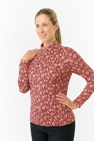 Pure Golf Ladies Arusha Long Sleeve Mid Layer Quarter Zip - Perennial Fields