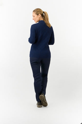 Pure Golf Ladies Sorrell Lined Jumper (Margot Knit) - Navy
