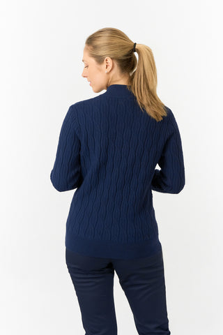 Pure Golf Ladies Sorrell Lined Jumper (Margot Knit) - Navy