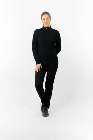 Pure Golf Ladies Sorrell Lined Jumper (Margot Knit) - Black