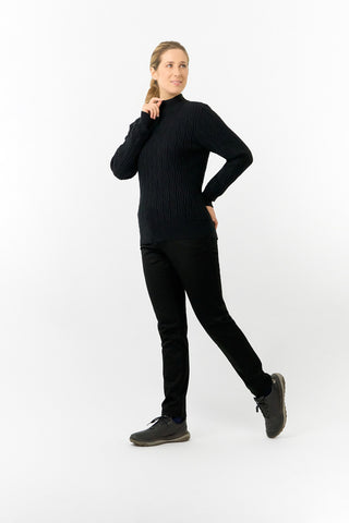 Pure Golf Ladies Sorrell Lined Jumper (Margot Knit) - Black