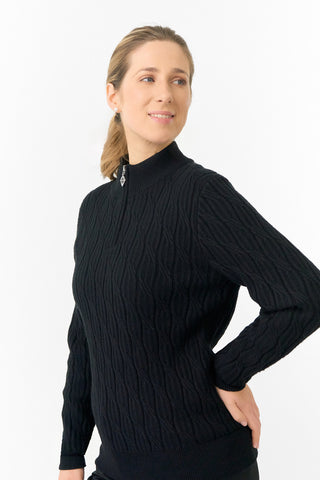 Pure Golf Ladies Sorrell Lined Jumper (Margot Knit) - Black