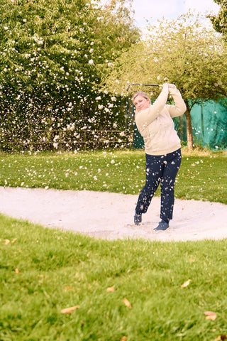 Pure Golf Ladies Ellisa Faux Fur Front Full Zip Cardigan - Limestone