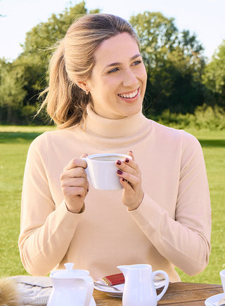 Pure Golf Ladies Sarah Fur Lined Roll Neck - Limestone