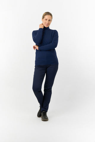 Pure Golf Ladies Sarah Fur Lined Roll Neck - Navy