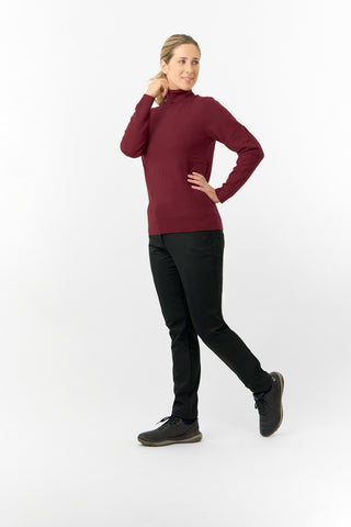 Pure Golf Ladies Sarah Fur Lined Roll Neck - Merlot