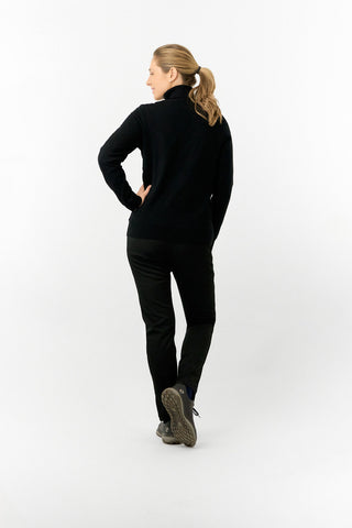 Pure Golf Ladies Sarah Fur Lined Roll Neck - Black