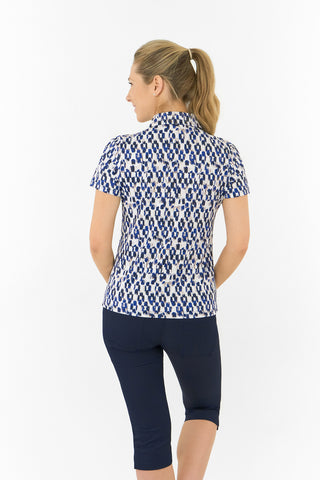 Pure Golf Amity Short Sleeve Polo Shirt - Sands of Time