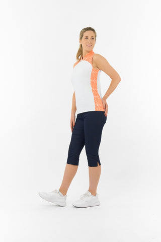 Freda Sleeveless Polo Golf Shirt - Cantaloupe Crescent