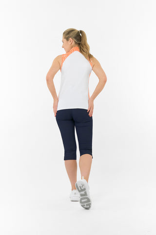 Freda Sleeveless Polo Golf Shirt - Cantaloupe Crescent