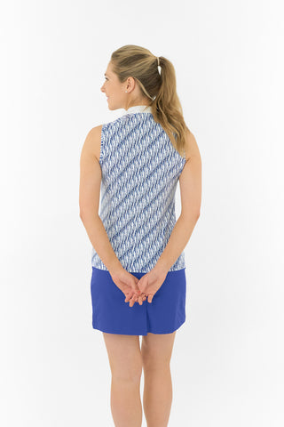 Felicity Sleeveless Polo Golf Shirt - Tidal Wave
