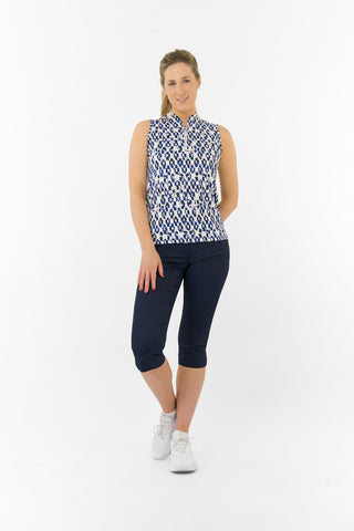 Felicity Sleeveless Polo Golf Shirt - Sands of Time