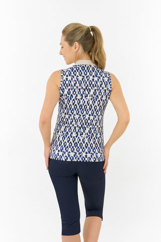 Felicity Sleeveless Polo Golf Shirt - Sands of Time