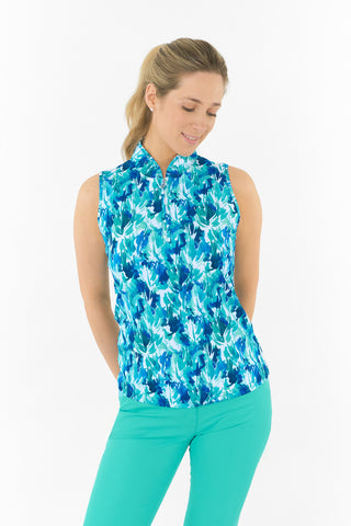 Ellen Sleeveless Ladies Polo Golf Shirt - Water Lily