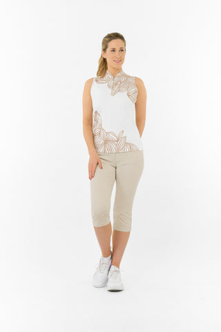 Aria Sleeveless Polo Golf Shirt - Whitecap Whisper