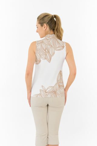 Aria Sleeveless Polo Golf Shirt - Whitecap Whisper
