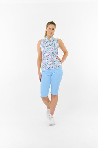 Ellen Sleeveless Ladies Polo Golf Shirt - Mirrored Moonstone
