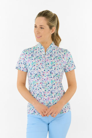 Pure Golf Ellen Short Sleeve Polo Golf Shirt - Mirrored Moonstone