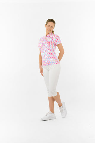 Ellen Short Sleeve Polo Golf Shirt - Fairway Fizz