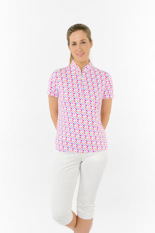 Ellen Short Sleeve Polo Golf Shirt - Fairway Fizz