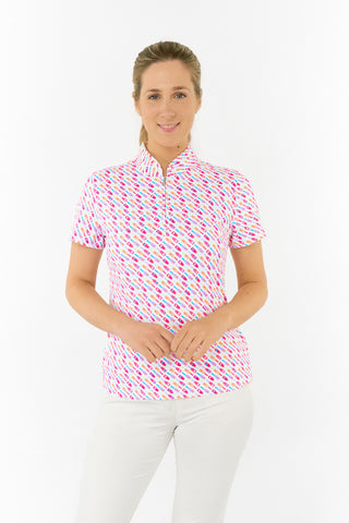 Ellen Short Sleeve Polo Golf Shirt - Fairway Fizz