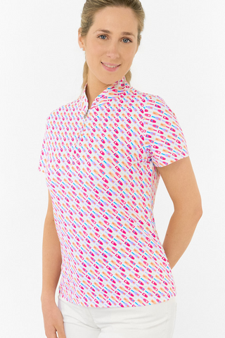 Ellen Short Sleeve Polo Golf Shirt - Fairway Fizz