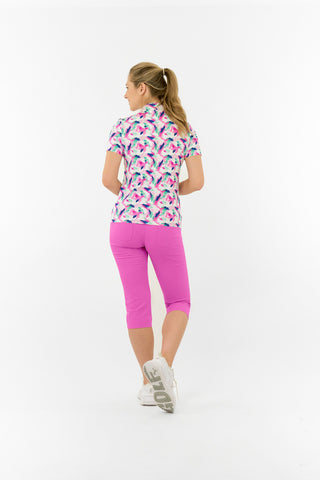 Pure Golf Ellen Short Sleeve Polo Golf Shirt - Portrait of Paradise