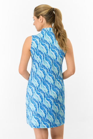 Miley Sleeveless Golf Dress - Marine Mosaic