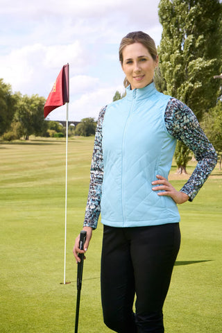 Josie Stretch Panel Ladies Gilet - Retro Blue