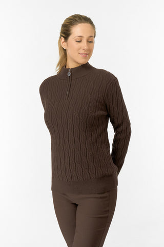 Ladies Sorrell Lined Jumper (Margot Knit) - Cocoa Powder