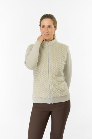 Ellisa Faux Fur Cardigan - Oyster