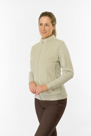 Ellisa Faux Fur Cardigan - Oyster