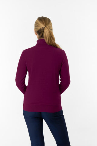 Sarah Roll Neck Jumper With Faux Fur Lining - Morello Cherry