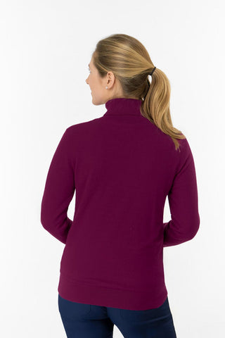 Sarah Roll Neck Jumper With Faux Fur Lining - Morello Cherry