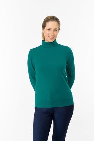 Sarah Roll Neck Jumper With Faux Fur Lining - Deep Teal
