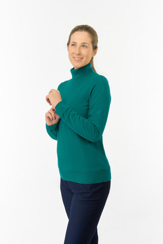 Sarah Roll Neck Jumper With Faux Fur Lining - Deep Teal