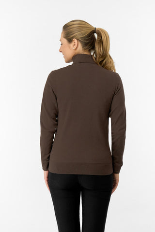 Sarah Roll Neck Jumper With Faux Fur Lining - Cocoa Powder