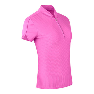 River Cap Sleeve Ladies Golf Polo Shirt - Azalea